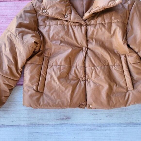 Princess Polly Lioness Camel Oversized Puffer Jacket - Snap Front, Size XXS‎ - Picture 7 of 9